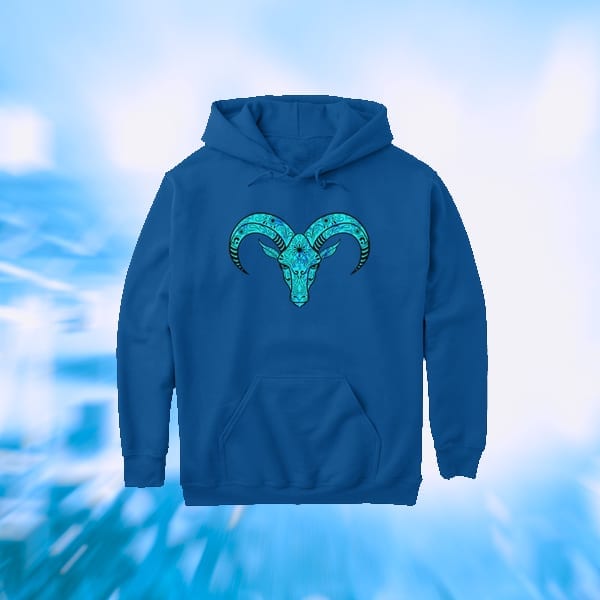 This Absinthe Ram Animyzms Hoodie is available at the Animyzms Merch Shop